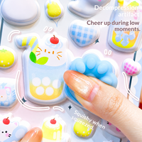 Stiker Kartun PVC Cakar Kucing Lucu 3D Puffy Pereda Stres Dekorasi Botol Air Casing Ponsel DIY Cetak Offset