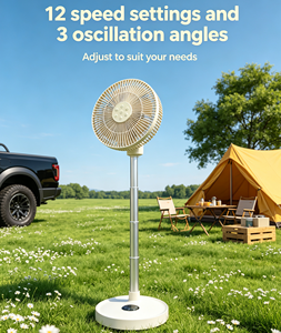 Telescopic Foldable <b>Stand</b> <b>Fan</b> Portable Circulation <b>Fan</b> Adjustable Height Table Floor Dual‑use Quiet Cooling <b>Fan</b> for Home Office - Product Image 5