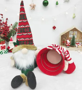 Handgemachte Weihnachtsdekorationen Gnomen gesichtslose Puppen für draußen Weihnachtsdekoration beliebter Stil für Erwachsene aus Baumwolle und Stoff
