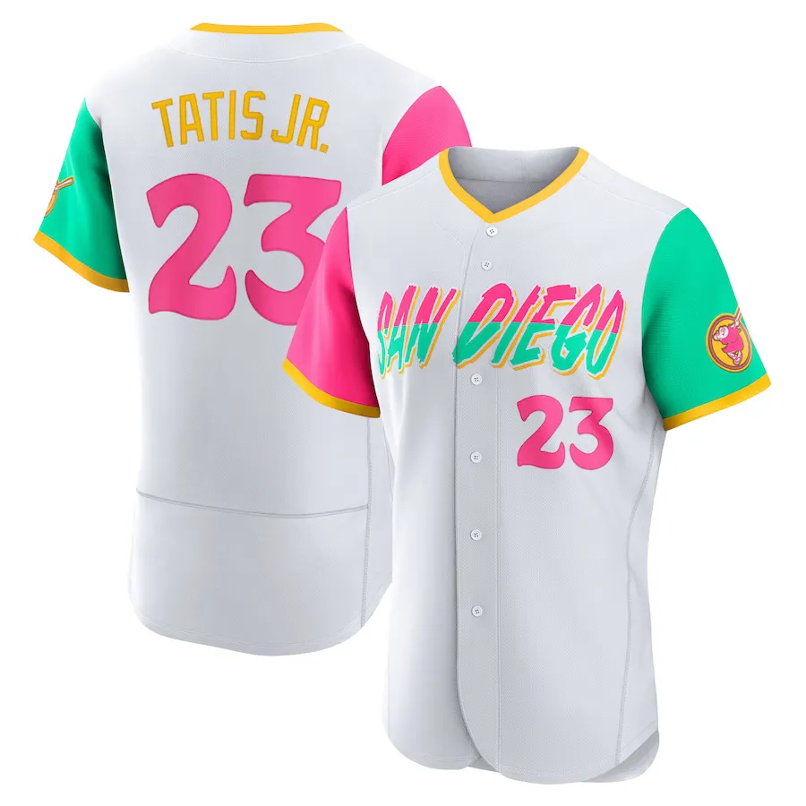 Original 1:1 Men's baseball jersey San Diego Team Fernando Tatis Jr. White 2022 City Connect Player Jersey custom