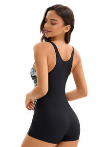 Traje de baño deportivo con diseño de espalda recortada con estampado de patrón sólido para mujer europea americana de talla grande Sexy transpirable - Product Image 5