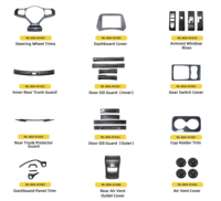 Kit de garnitures intérieures de voiture en fibre de carbone à motif pour BYD Yuan Plus, accessoires Atto3 LHD RHD, décoration haut de gamme en fibre de carbone
