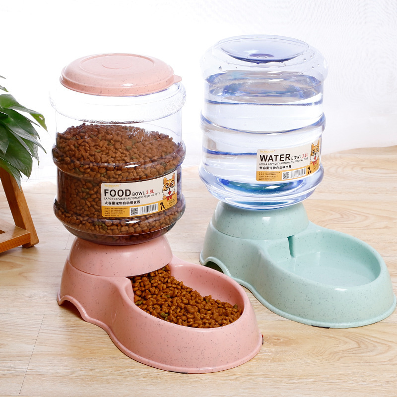Large Capacity 3.8L Automatic Pet Feeder & Water Dispenser Bowl