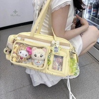 Tas Wanita Model Terbaru Langsung dari Pabrik, PVC Transparan Besar, Banyak Kantong, Tali Selempang Dapat Disesuaikan, Kantong Samping Awet, Ritsleting Tahan Air