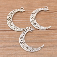 Accessoires de bijoux en alliage classiques à faire soi-même, pendentifs lune ajourés style steampunk