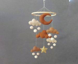 Cintre en peluche bohème organique, à paillettes, étoile, nuage, arc-en-ciel, en peluche, pour bébé fille et garçon, pépinière - Product Image 3