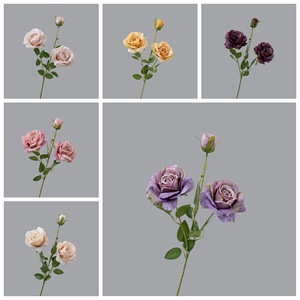 ดอกกุหลาบประดิษฐ์ Diana สีม่วงและชมพู ผ้าทอแบบ Pan สำหรับตกแต่งบ้านภายใน - Product Image 3