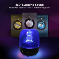 Nouveau populaire F7 Mini lumière LED verre Transparent BT haut-parleur sans fil 3D Surround Sound couverture subwoofer haut-parleur Portable