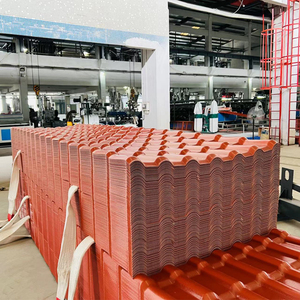 ईंट लाल pvc प्लास्टिक छत टाइल कोरालीदार वाटरप्रूफ शीट विला अनुप्रयोगों कोटिंग फिनिश - Product Image 6