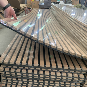 Pannello Fonoassorbente HYJ, Pannello Decorativo in <span class=keywords><strong>Legno</strong></span> a Doghe, Pannello Acustico in Poliestere MDF <span class=keywords><strong>per</strong></span> <span class=keywords><strong>Pareti</strong></span> - Product Image 5