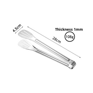 <span class=keywords><strong>Pince</strong></span> alimentaire anti-brûlure en acier inoxydable 304 DQ304 à trois lignes pour barbecue, steak, cuisson du pain, buffet et plats à frire rapides - Product Image 6