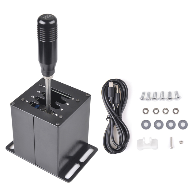 PC USB H Gear Shifter for Logitech G27 G29 G25 G920 T300RS/GT Shift Knob for ETS2 Simracing Racing Game 7+R Straight