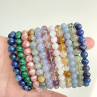 8mm Naturstein Stretch Reiki Schmuck Kristall Edelstein Armband Perle Chakra Geschenk