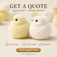 Jouet Squishy Poussin Mignon Mini à Rebond Lent, Floqué et Doux, Anti-Stress à Presser, pour Récompense Scolaire et Cadeau d'École