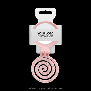 Cepillo para el Cabello con Logotipo Personalizado de Fábrica, Marca Privada, Masaje del Cuero Cabelludo, Desenredante para Cabello Rizado, Mini Cepillo para Viaje con Espejo - Product Image 3