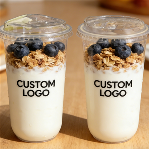 Gobelets jetables en plastique transparent pour café glacé, avec couvercles pour yaourts et pailles, robustes, de qualité alimentaire, personnalisables avec logo, 32 oz, vente en gros - Product Image 3