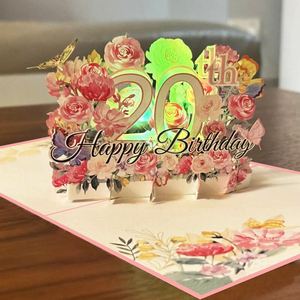 Tarjeta de cumpleaños musical 3D, tarjetas emergentes de cumpleaños con luz LED con música, luz Led y reproducción de música de <span class=keywords><strong>feliz</strong></span> cumpleaños - Product Image 3