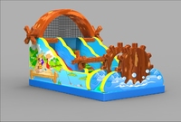 Jeux gonflables commerciaux pour parc extérieur, grand toboggan gonflable personnalisé, château gonflable pour enfants, matériau PVC, installation facile