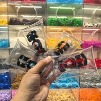 Sac de rangement en PVC transparent fait main pour Lego F1 pendentif avec cordon de serrage boîte aveugle voiture de course sac de séchage au soleil porte-clés en caoutchouc