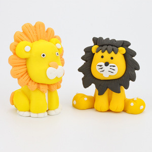 Cartoon Lion Cake Toppers Handmade Polymer Clay Animal Decorations For Birthday Children's Day Party Supplies - Product Image 3