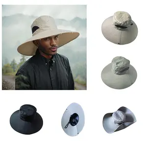  Nhanh chóng khô chuỗi Xô mũ không thấm nước unisex rộng vành Packable Safari gorras Mũ polyester có thể điều chỉnh ngoài trời