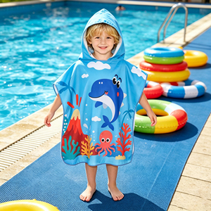 Serviette <span class=keywords><strong>de</strong></span> bain à capuche pour enfants, personnalisée, douce, absorbante, imprimée, pour la <span class=keywords><strong>plage</strong></span>, le surf et la natation, en tissu éponge - Product Image 3