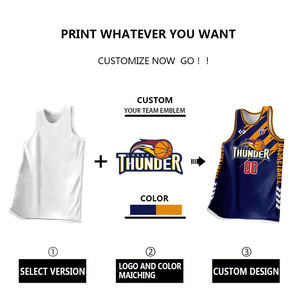 Conjuntos de uniformes de baloncesto de sublimación en blanco personalizados al por mayor, jersey de secado rápido para hombre, ropa de baloncesto transpirable - Product Image 6