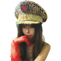 Chapeau unisexe à paillettes et strass, à rayures, à pointes, motif guépard, pour Mardi Gras, Carnaval, Orleans, Burning Man, Fêtes, Festivals, Quatre Saisons, Équitation