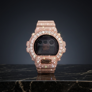 Reloj de Pulsera de Lujo Diamond Rose de Acero Inoxidable - Bisel de Cristal Rosa Hielo, Correa Transparente con Cierre, Resistente al Agua 10 Bar - Product Image 3