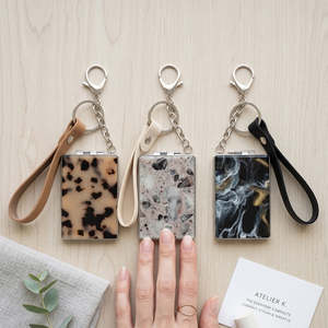 Rectangle Acetate <b>Acrylic</b> Compact <b>Mirror</b> Keychain With Leather Strap Double Sided Folding Makeup <b>Mirror</b> 95 High Reflection - Product Image 4