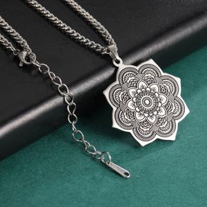 Collar Myshape Om con Colgante de Flor de Loto para Yoga, Collar con Mandala Aum Ohm de Acero Inoxidable, Regalo Inspirador para Mujeres, Amuleto Hindú - Product Image 6