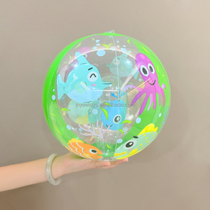 Joyee - 4 Estilos de Pelotas de Playa Inflables Impresas en <span class=keywords><strong>3D</strong></span>, Juguetes de Piscina de PVC sin Ftalatos con Diseño de Animales y Frutas para Niños, Diversión Acuática de Verano - Product Image 4