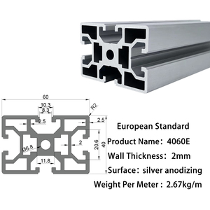 6063 T5 4060e nhôm công nghiệp bàn làm việc khung đùn hồ sơ 40x60 lslot t-track cắt dịch vụ có sẵn - Product Image 2