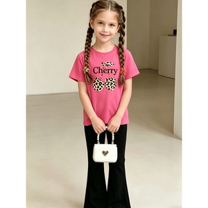 Fashion Casual Suit Outside <strong>Cute</strong> Cherry Print Children's Summer <strong>Clothes</strong> - Product Image 1