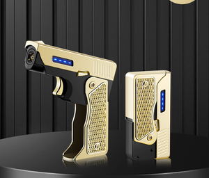 Encendedor de pistola plegable creativo, encendedor de llama de chorro de combustible de butano, encendedor de arco electrónico 2 en 1 - Product Image 2
