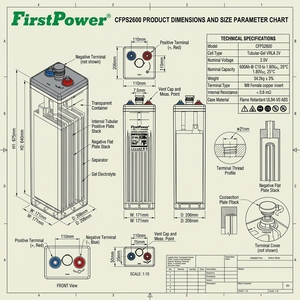 Batterie au plomb-liquide 2V 600Ah pour substation solaire et télécommunications - Product Image 5