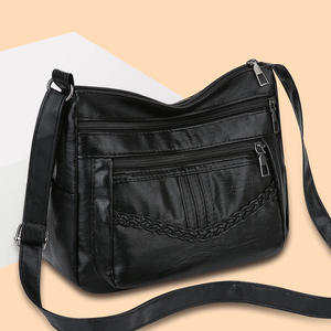 Nuevo estilo de bolso de hombro para mujer, gran capacidad, cuero suave, Retro, multicapa, antirrobo, bandolera para uso diario - Product Image 1
