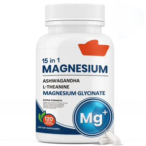 120 Cápsulas de Complejo de Magnesio 15 en 1 con Ashwagandha y L-Teanina para la Relajación Muscular, el Sueño y el Sistema Inmunitario en Adultos - Product Image 1