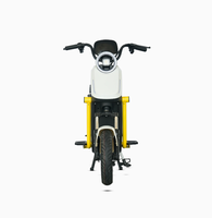 Scooter électrique urbain élégant avec moteur sans balais 48V 350W |   Voiture à deux places, 45 km/h, autonomie de 40 km, cadre en acier sans soudure blanc/jaune, étanche