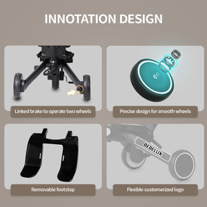 Tricycle multifonction <span class=keywords><strong>BEBELUX</strong></span> T8 pour bébé avec dossier inclinable et siège rotatif à pliage à un bouton pour les tout-petits - Product Image 5