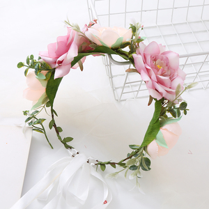 Diadema <span class=keywords><strong>de</strong></span> Flores Personalizada, Súper Hermosa, para Bodas y Fiestas, Hecha a Mano, Ajustable, Corona Floral - Product Image 3