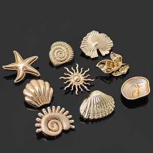 Tùy Chỉnh Không Thường Xuyên Nút Quần Áo Vỏ Sò Biển Con Sao Biển Hình Dạng Đặc Biệt Tùy Chỉnh Kẽm Hợp Kim Kim Loại Nút Chân Cho Quần Áo - Product Image 2