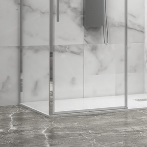 Kamalu-Puertas de ducha sin marco modernas, marco de acero inoxidable, 70x120, correderas, fijas, 6mm, altura 200H - Product Image 3