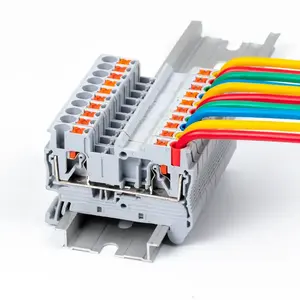 PT2.5 push-in din rail spring terminal block universal push in wire connector quick wiring combined terminal