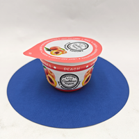 95mm 200ml plastic fruityoghurtbeker met verzegelde foliedeksel