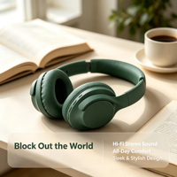 Écouteurs supra-auriculaires sans fil, design pliable, durée de jeu 70H, légers et confortables