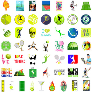 Autocollants de tennis HOYO, 50 pièces/ensemble, autocollants d'<span class=keywords><strong>action</strong></span> de raquette de champion du Grand Chelem, service, volley-ball, jeu de court - Product Image 2
