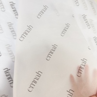 Custom Printed White Black Gift Tissue Paper 17gsm 100pcs Single Side Recycled Paper Wrapping Packaging for Clothing Shoes Logo