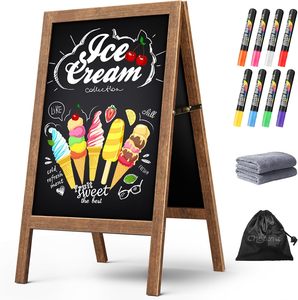 Tableau noir magnétique double face en bois, grande taille, idéal pour les cafés - Vente chaude - Product Image 1