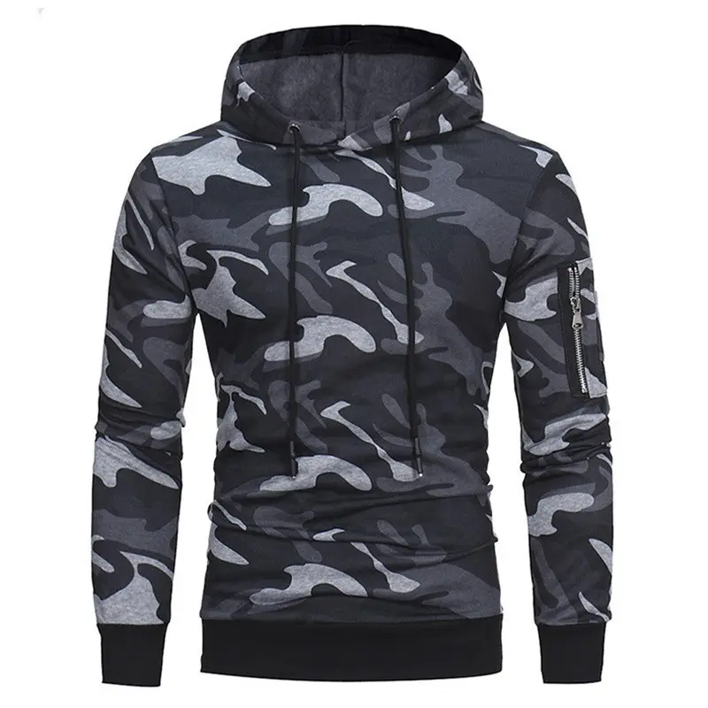 High Quality Hot spring camouflage sweater fashion casual Plush Hoodie printed loose long sleeves solid color pullover